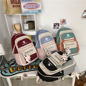 New student backpack female Korean version of the trend letter Japanese school bag outdoor travel computer backpack