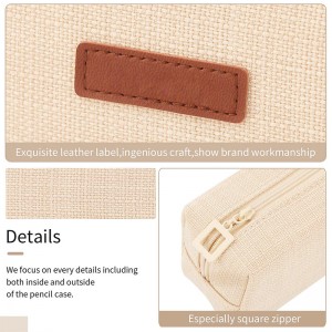Small size pencil case Student pencil bag Coin bag Makeup bag Office Stationery Organizer Bag Suitable for teenagers school beige