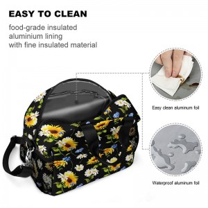 Reusable Adjustable Shoulder Strap Lunch bag with Organizer tote for pre-meal preparation