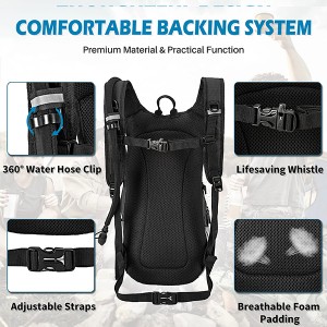 Hydration Backpack, Hiking Hydrated Pack with 2.5L Water Bladder, Multi Pocket Organizer, Lasts Long Day Mountaineering Trips, Travel and Journey