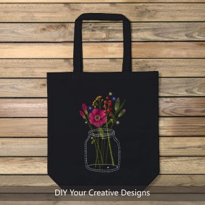 Can DIY your creative design cotton canvas tote bag can be reused