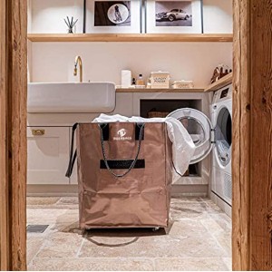 Reusable Grocery, Laundry Bag On Wheels, Shopping Trolley, Lightweight, Carries Up To 66 lb, Folds Flat, Unbreakable Handles