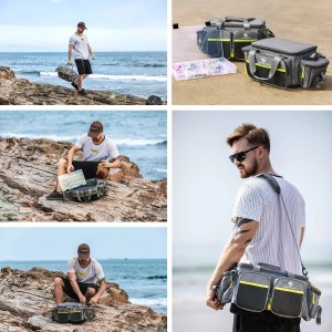 Customizable Waterproof Polyester Fiber Fishing Tackle Shoulder Bag