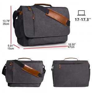 Laptop Messenger Bag 17-17.3-inch waterproof canvas shoulder bag factory direct can be customized