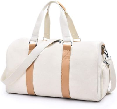 Luxury Canvas Overnight Carry on Luggage Duffle Bag for Women and Men