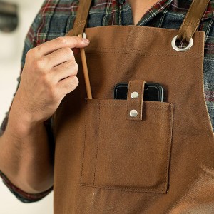 Waxed canvas Heavy duty work apron with pocket – Deluxe Edition with quick release buckle adjustable and customizable
