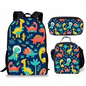 Kids Backpack Boys 3-piece Anime Backpack Teen bag + lunch box + pencil box Back to school gift