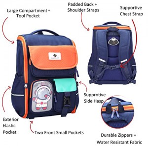 Boys kindergarten pupil astronaut backpack backpack school