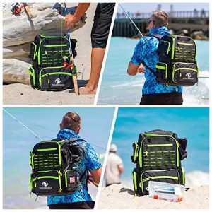 Customizable Outdoor Sport Fishing Tackle Backpack with Fishing Rod Holder