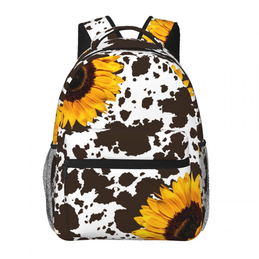 Milk pattern chrysanthemum junior high school student backpack