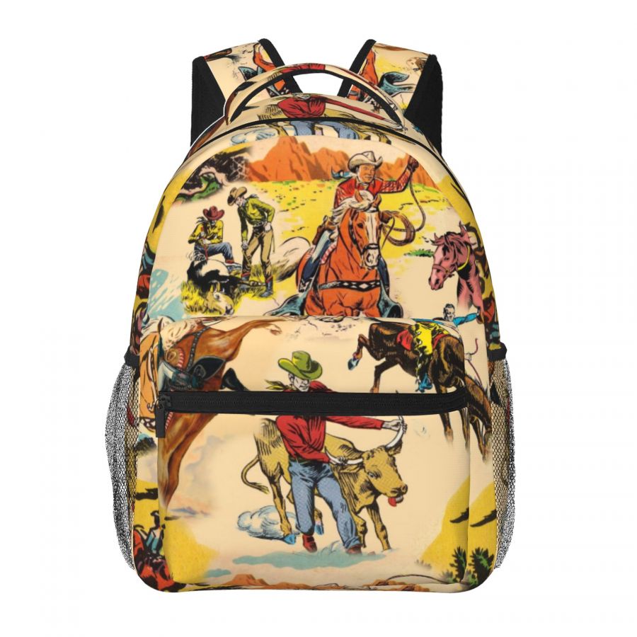 Western cowboy style backpack for elementary, middle and high school students