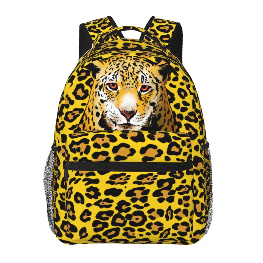 Jaguar leopard pattern backpack for junior and high school students
