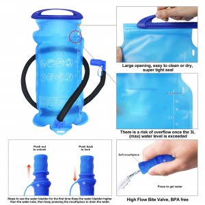 Multipurpose Hydration Backpack with 3L Water Bladder, High Flow Bite Valve, Perfect Water Backpack 18L for Hiking, Cycling