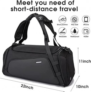 BANGE Gym Bag For Men,Dry And Wet Depart Pocket Sports Duffle Backpack With Shoes Compartment,Short-Distance Trip Duffle Gym Bag for Men Women