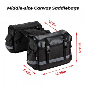 Motorcycle Saddle Bags, Middle-Sized Motorcycle Throw Over Saddlebags Scooter Panniers 30L Universal Compatible with Cruiser, Motorbike, Dirt Bike, Scooter