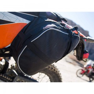Black double sport endurance saddle bags that fit most sport/endurance bags are available for custom bag factory direct sales