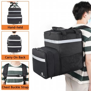 Customizable Mesh Bag Meal Delivery Backpack Expandable Insulated Hot and Cold Delivery Bag