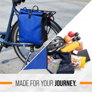 Bike Bag Bicycle Panniers Rear Rack Waterproof [22L Volume] with Shoulder Strap | Bike Trunk Bag | Single | Holds on any Rack