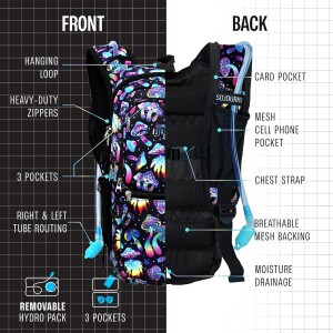 Hydration Pack, Hydration Backpack – Water Backpack with 2l Hydration, Festival Essential Hydration Pack Hydropack Hydro for Hiking