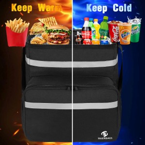 Customizable Mesh Bag Meal Delivery Backpack Expandable Insulated Hot and Cold Delivery Bag