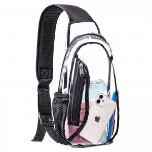 PVC shoulder bag with transparent straps and chest bag for casual use