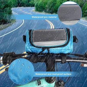 Bike handlebar bag, adjustable and removable shoulder strap waterproof bike front storage bag