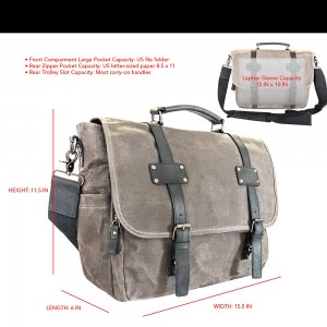 Men’s canvas messenger bag Laptop bag Crossbody bag Office professionals can customize messenger bags