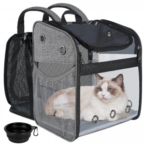 Extendable cat backpack straps, breathable mesh pet backpack straps