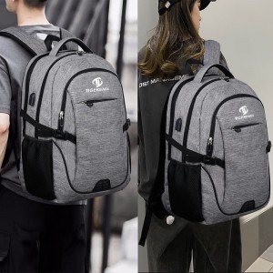 Grey laptop backpack Travel backpack with usb charging port College backpack