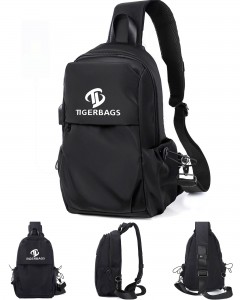 Crossbody bag for men and women shoulder bag USB charger chest bag