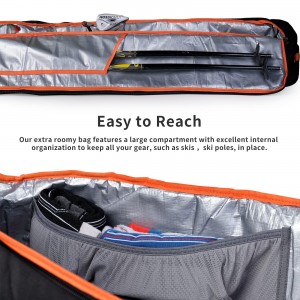 Customizable Soft Lined Large Capacity Travel Transport Ski Bag
