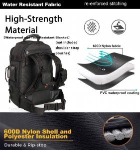Unisex adjustable belt chest strap waterproof tactical backpack