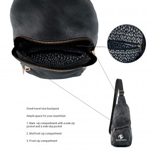 Artificial leather multi-purpose shoulder bag backpack crossbody bag