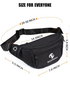 Unisex Fanny pack, large crossbody bag with multiple pockets and adjustable straps