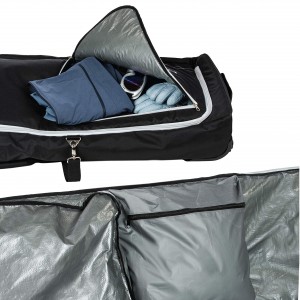 Suitable for travel pulley rolling ski bag plus cushion soft lined ski bag can be customized