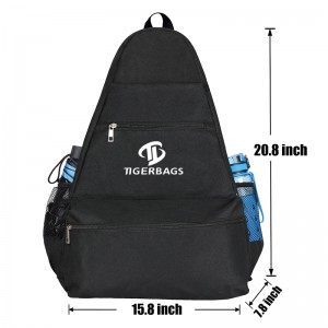 Black Polyester tennis bag Tennis Backpack Large size tennis bag