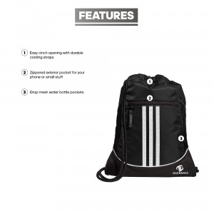 Black Gym drawing bag waterproof durable large capacity bag