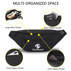 Large reclining Fanny pack Exercise travel running leisure hands-free purse waist