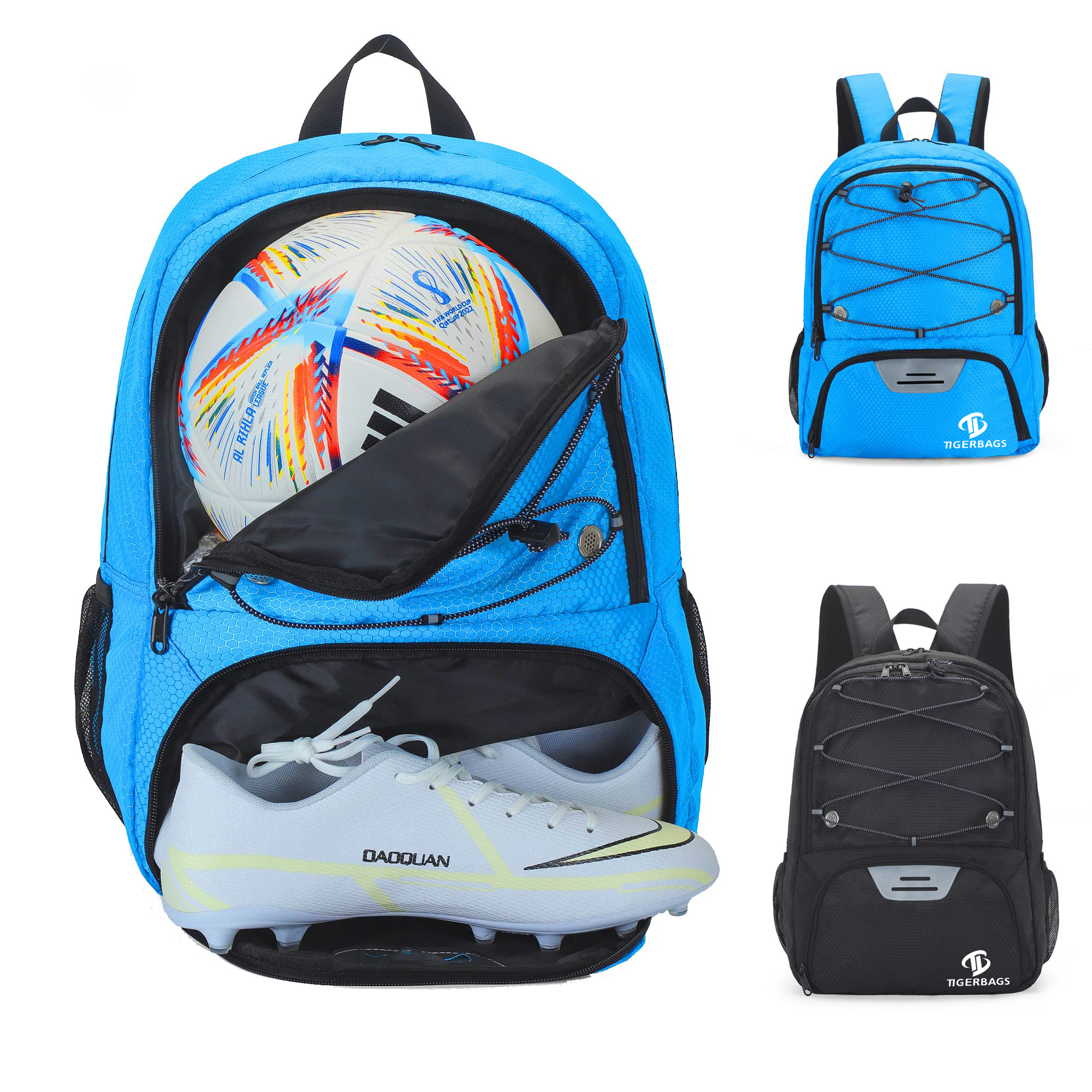 Youth Soccer Backpack Sports Backpack with Separate Ball Compartment