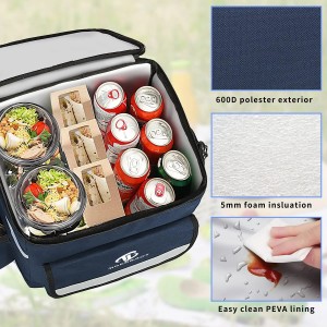 Customizable Meal Delivery Backpack Mesh Bag Leakproof Waterproof Delivery Bag