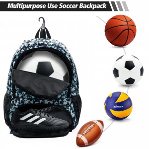 Large-capacity bag with shoe and ball compartments fits most people