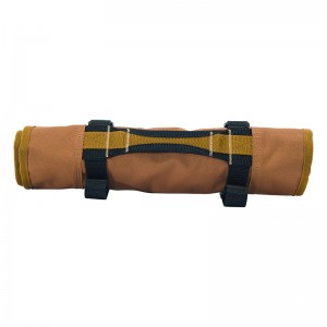 Brown polyester tool roll pack with multiple slots can be customized