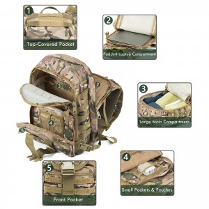 Nylon waterproof anti-scratch tactical backpack laptop backpack survival pack