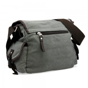 Men’s messenger bag Schoolbag Single shoulder canvas vintage crossbody bag Military crossbody bag notebook bag