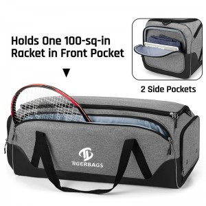 Tennis racket bag can be large capacity with independent ventilated shoe compartment