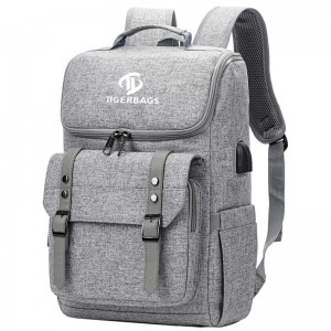 Retro backpack travel laptop backpack usb charging port customization