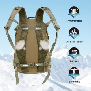 Khaki high capacity trekking tactical backpack Oxford cloth bag