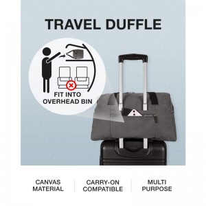 Travel Duffel Bag Light Gray Travel Duffel Bag Carrying overnight bag
