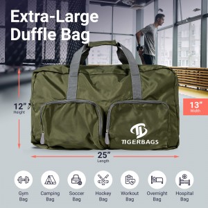 Men’s and women’s collapsible gym bag duffle bag with adjustable straps