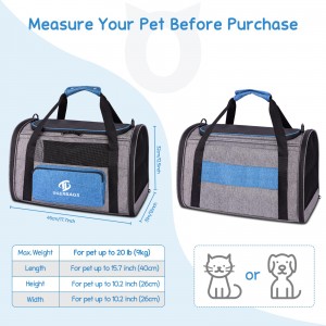 4 ventilated Windows Large capacity pet backpack straps side bag